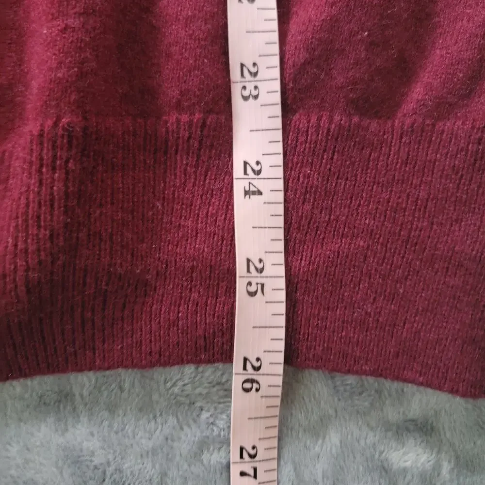 J. Crew Mens M Cashmere V Neck Sweater Pullover Maroon